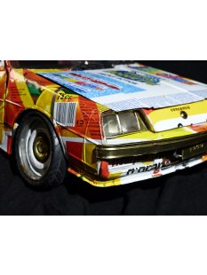 Buick Skyhawk aus gelb blauen Werbedosen M 1:10  L&auml;nge ca. 56 cm