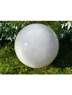 Madagaskar Bl&uuml;tenblatt Quarz Milchquarz Wei&szlig;quarz Kugel 15 kg D 200 mm