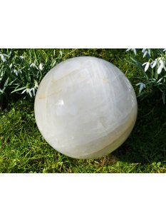 Madagaskar Bl&uuml;tenblatt Quarz Milchquarz Wei&szlig;quarz Kugel 15 kg D 200 mm