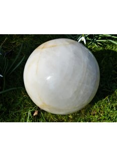 Madagaskar Bl&uuml;tenblatt Quarz Milchquarz Wei&szlig;quarz Kugel 8 kg D 180 mm