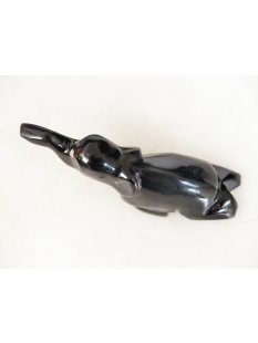 Hornfigur Elefant schwarz poliert 8 cm = Code B