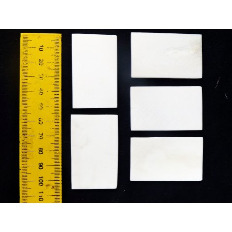 5 St&uuml;ck B&uuml;ffel Knochen Rohling Platte 50x 30x 2  mm