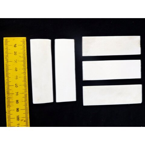 5 St&uuml;ck B&uuml;ffel Knochen Rohling Platte 80 x 25 x 4  mm