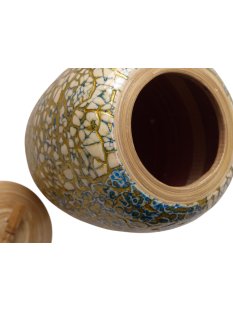 Vietnam Bambus Dose Bonglie  mit Eierschalen belegt H: 18...