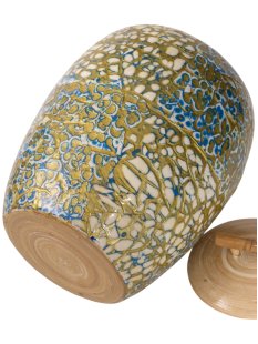 Vietnam Bambus Dose Bonglie  mit Eierschalen belegt H: 18 cm = Code G