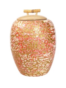 Vietnam Bambus Dose Bonglie  mit Eierschalen belegt H: 18 cm = Code G