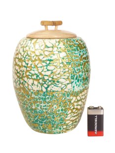 Vietnam Bambus Dose Bonglie  mit Eierschalen belegt H: 18 cm = Code G