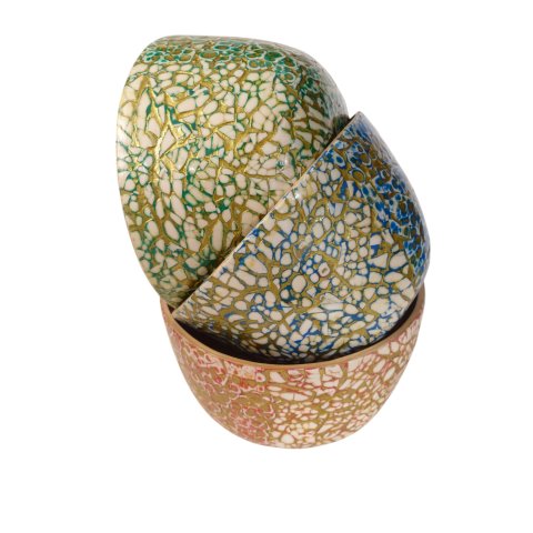 Vietnam Bambus Schale Tulu mit Eierschalen belegt D: 15 H: 8,5 cm= Code E